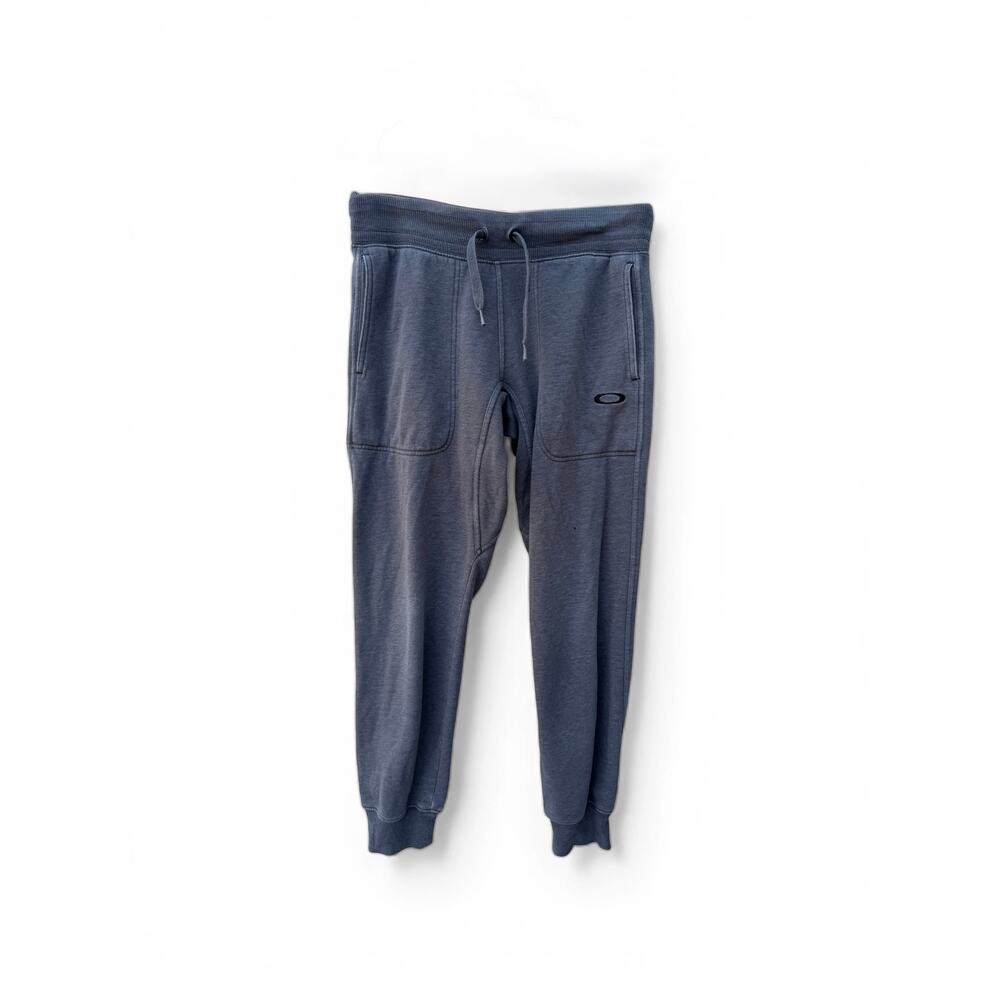 Oakley Black Activewear Pants 2000s Fleece Jogger Sweatpants Mens Small Gray